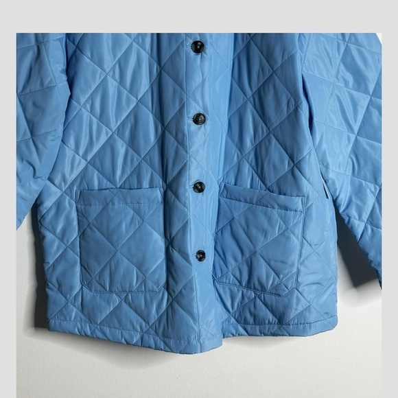 NWT Calvin Klein Barn Coat Quilted Jacket Powder Blue Button Front Unisex Large - Picture 5 of 11